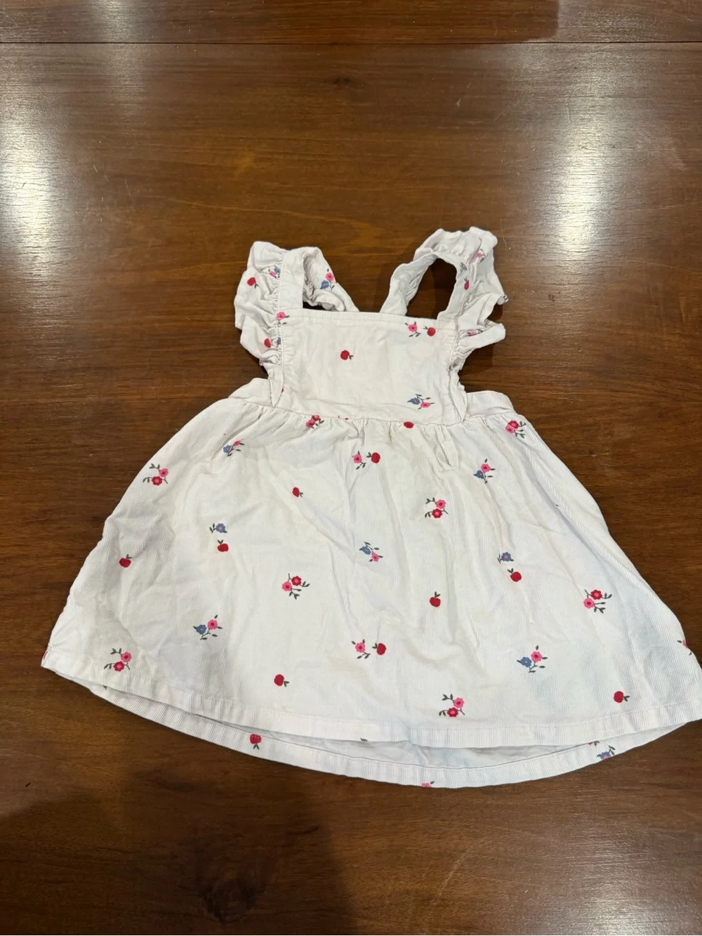 GAP White Cotton Dress with Pink & Red Floral Motif